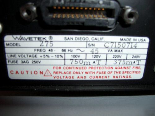 Wavetek model 275 12 mhz arbitrary function generator