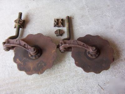 John deere plow coulter set of 2 w / mounting brackets