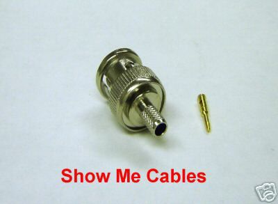 Bnc 3PC. male crimp connector for rg-8X micro 8 pvc