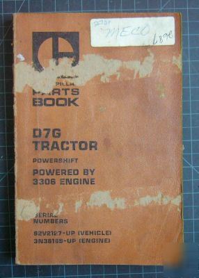 Cat caterpillar D7G dozer crawler tractor parts manual