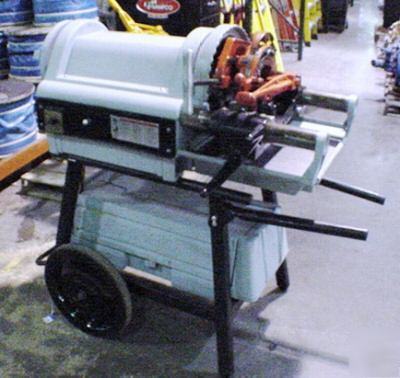 Reconditioned ridgid 1224 pipe threader w/ 2 dies, cart