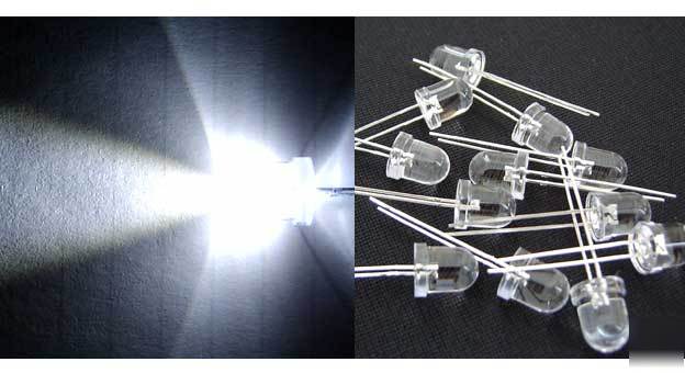 10 sets 10MM 12V ready white 9000MCD led leds