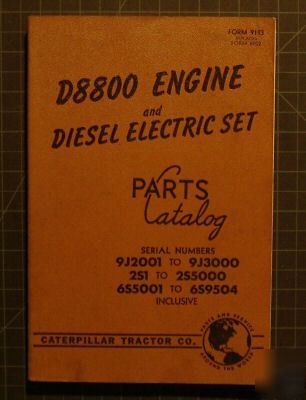 Cat caterpillar no. D8800 engine parts manual book 8800