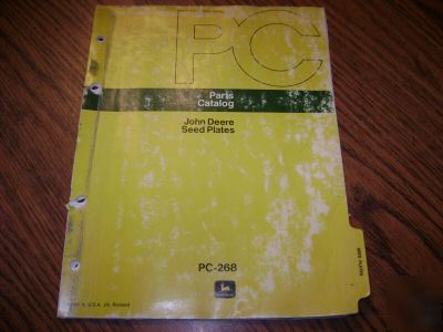 John deere seed plates parts catalog manual book jd