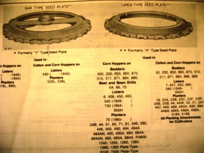 John deere seed plates parts catalog manual book jd