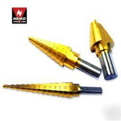 New 3 pcs titanium step drill bits (fast shipping)