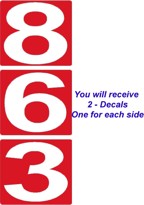 Skid loader number decal 863 - red - bobcat