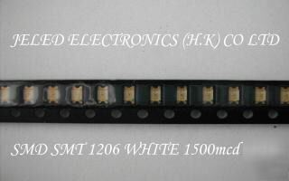 50X smd smt leds 1206 white (1200-1500MCD) free ship