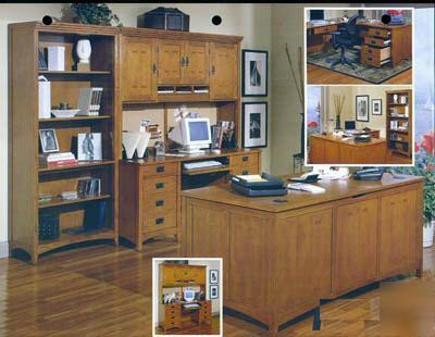 American themes executive oak desk/hutch more