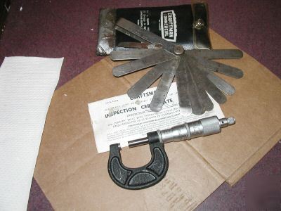 Craftsman micrometer, mac tool feeler gage ,free ship