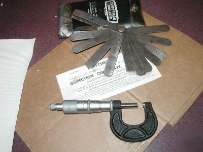 Craftsman micrometer, mac tool feeler gage ,free ship