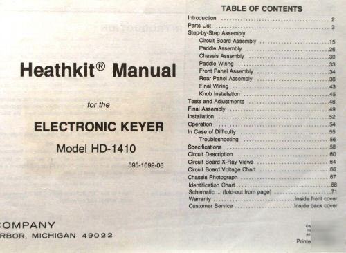 Heathkit electronic keyer #hd-1410 w/orig manual ec 