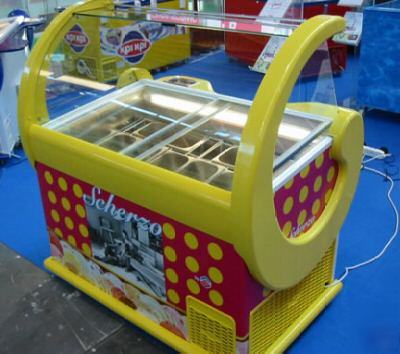 New spaniola BX11 scherzo yellow gelato dipping cabinet 