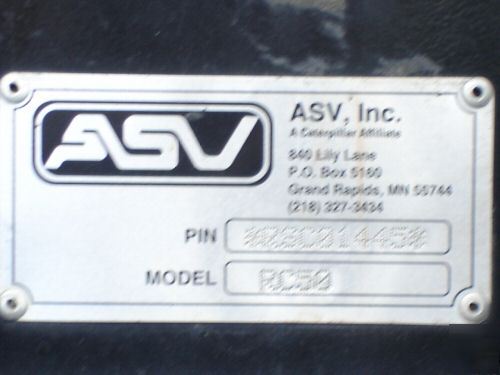 2004 asv posi-track rc-50 skidsteer skid steer loader