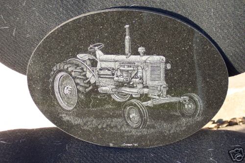 Minneapolis-moline ub granite tractor etching