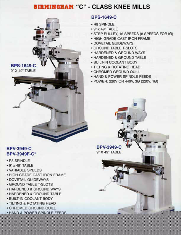 New bargain-priced birmingham vari-speed vertical mill