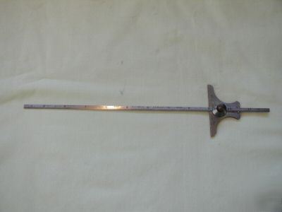 Starrett 12â€ steel rule depth and angle gage no. 236