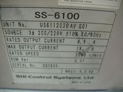 Sumitomo ss-6100 ac servo drive