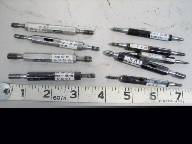 Lot of 9 plug thread gages gauges