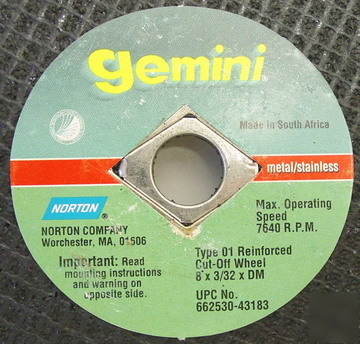 New 5 gemini large diameter reinforced chop saw wheels 