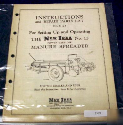 New idea 15 manure spreader parts manual 