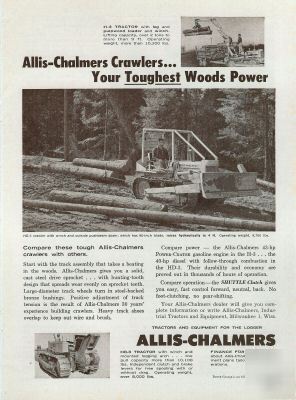 1963 allis-chalmers crawler tractor ad~logging