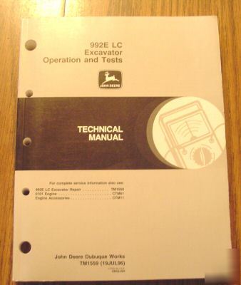 John deere 992E-lc excavator op & test technical manual