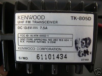 Kenwood tk-805D TK805D uhf mobile two way radio 450~475