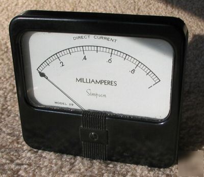 Simpson 1 milliampere dc meter