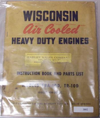 Wisconsin tra-10D heavy engine operators parts manual