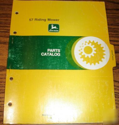 John deere 57 riding lawn mower parts catalog jd manual