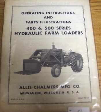 Allis chalmers 400 500 farm loader operators manual