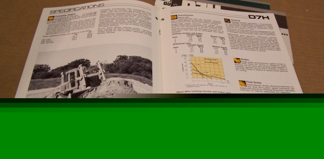 Caterpillar 1988 D7H tractor sales brochure lot