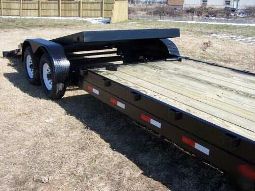 New 14K 18+18 tilt 2 car hauler tandem utility trailer 