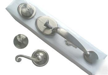 Satin nickel handleset for entrance door 6200 lh lever