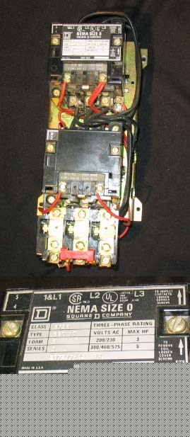 Square d motor starter, nema size 0, 600V max
