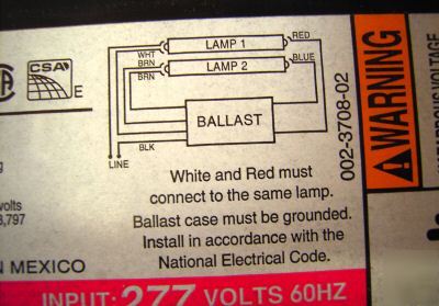 New magnetek fluorescent ballast type 1 outdoor