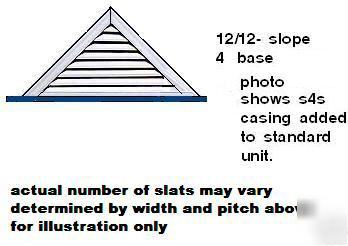 Wood gable a vent - louver - 4' base
