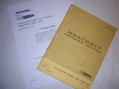  heathkit im-18 vtvm tube & solid state mod kit manuals