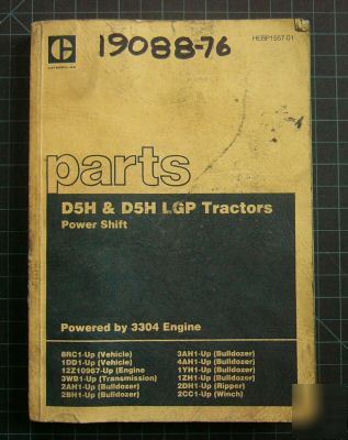 Cat caterpillar D5H lgp crawler parts manual D5 book