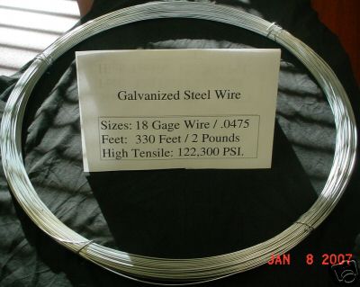 Galvanized steel wire 330 feet.11, 12, 14 & 18 gage. 