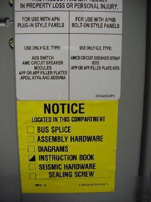 Ge general electric spectra series 400A 3R panel board