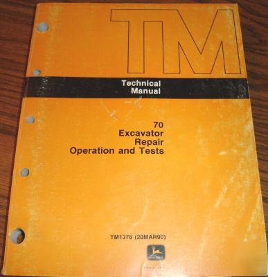 John deere 70 excavator o&t technical repair manual jd