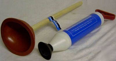 New 2 piece plunger & waste pipe unblocker set 