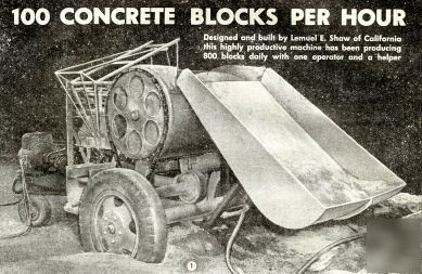 Plans.concrete block making machine.make money. 