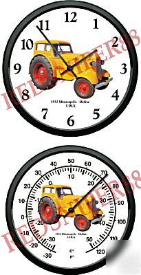 Restored minneapolis moline udlx tractor clock thermome