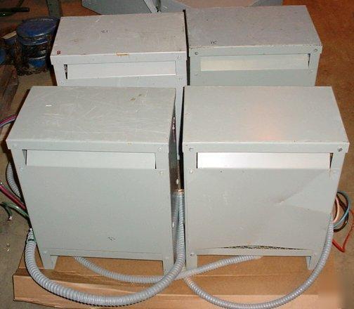 Lot 4 dry type transformers 15 kva hevi-duty 3 phase 