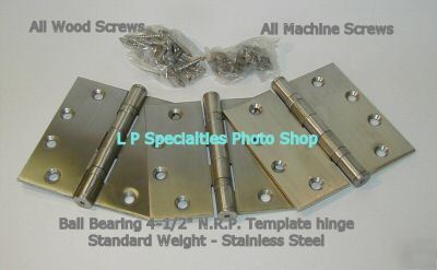 Door hinges 4.5 x 4.5 ball bearing 12 hinge pack US32D