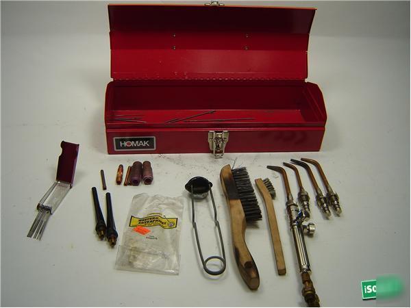 Smith welding torch gas acetylene set w/homak tool box