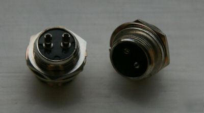 2 x 2 pin radio chassis sockets cb, ham,radio, to clear